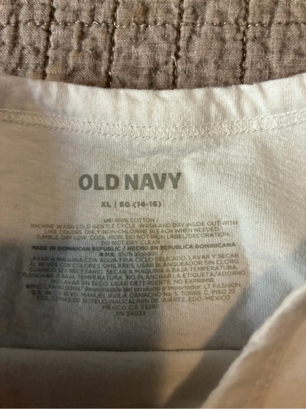 Old Navy White Tee with Colorful Accessories Graphic